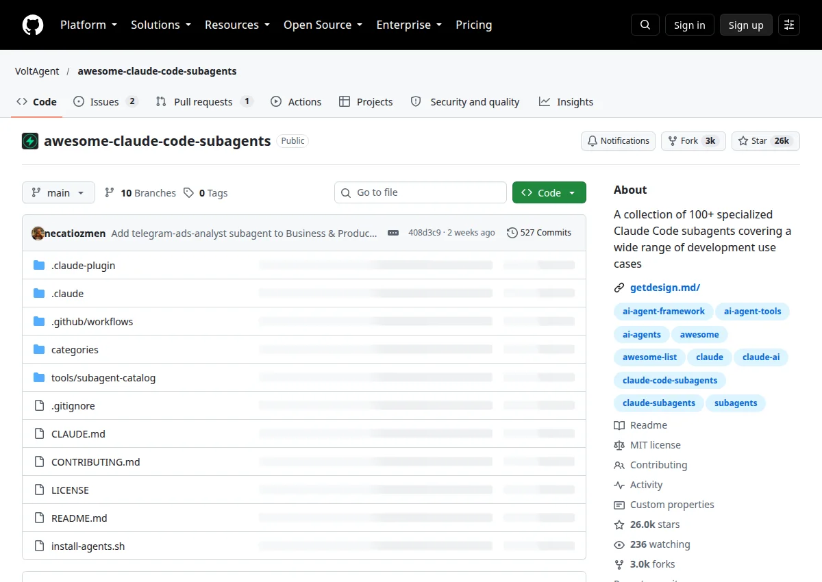Preview of Awesome Claude Code Subagents