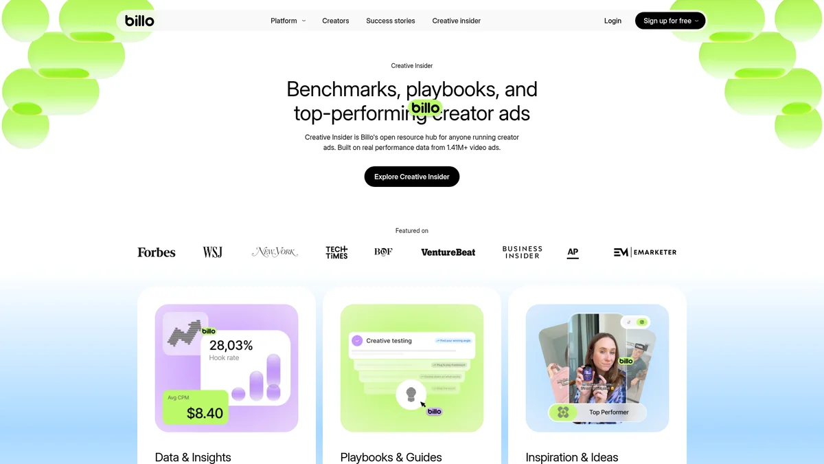 Preview of Billo Creative Insider