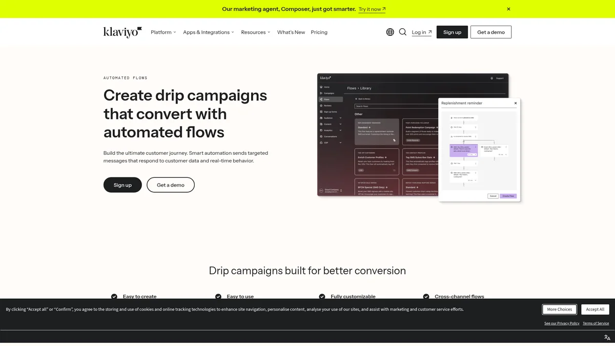 Preview of Klaviyo Flow Library