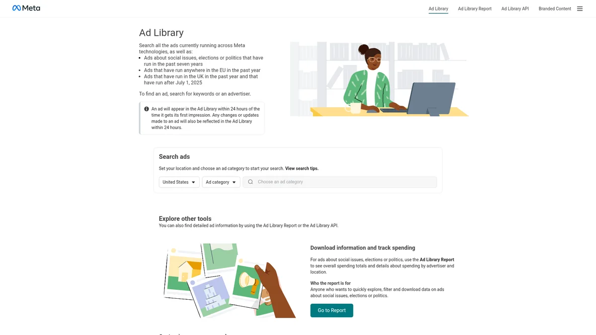Preview of Meta Ad Library