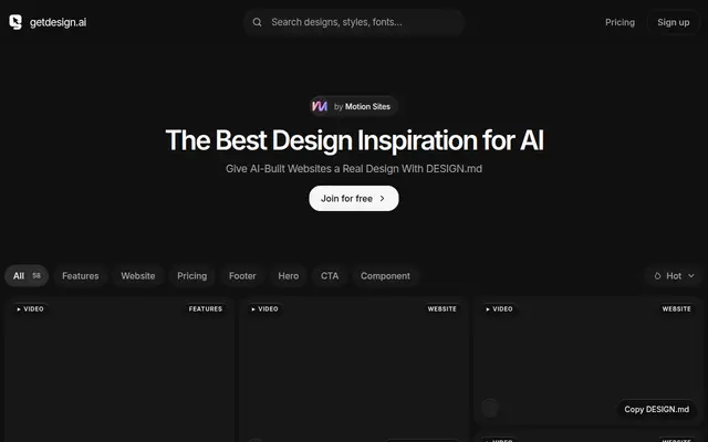 Preview of getdesign.ai