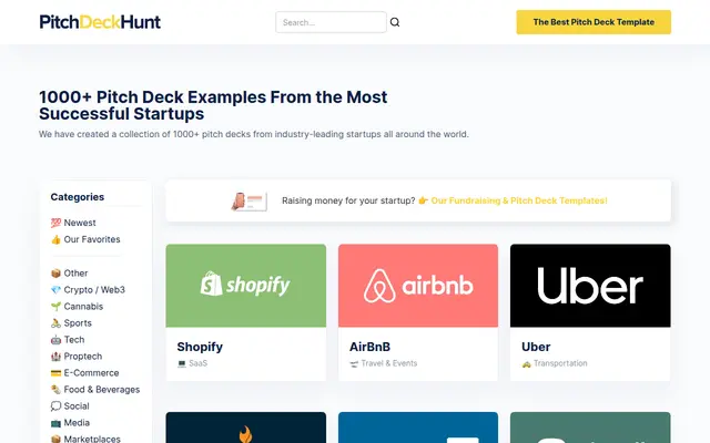 Preview of Pitch Deck Hunt